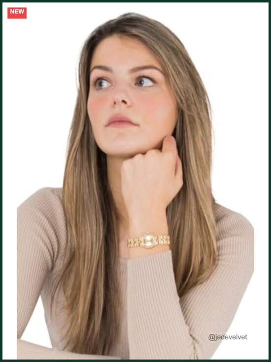 Swiss Quartz Gold Tone Stainless Steel Wrist Watch with Crystal Accents main image 4